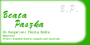 beata paszka business card