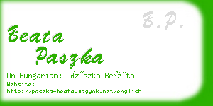 beata paszka business card